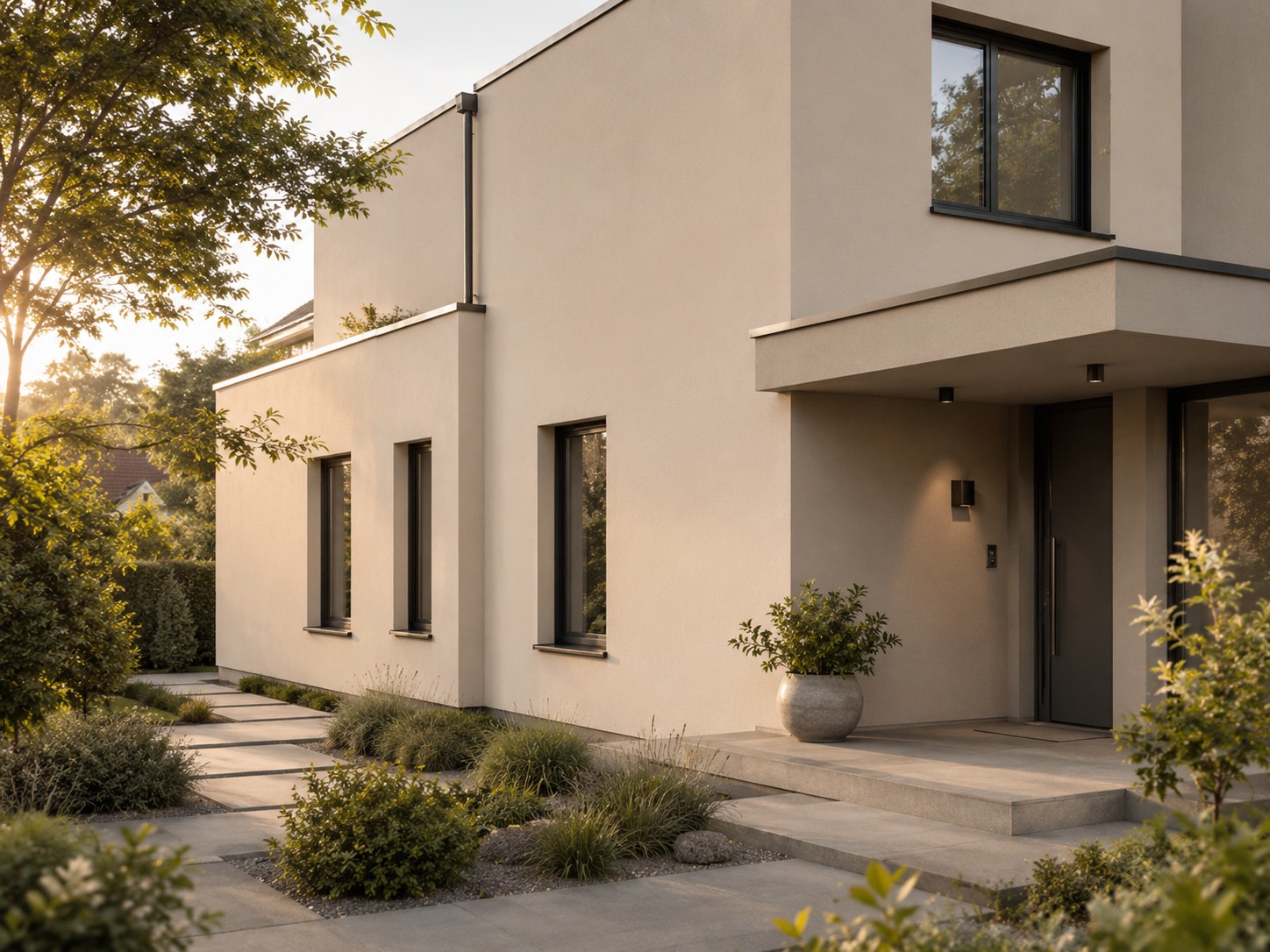 Frisch gestrichene Fassade